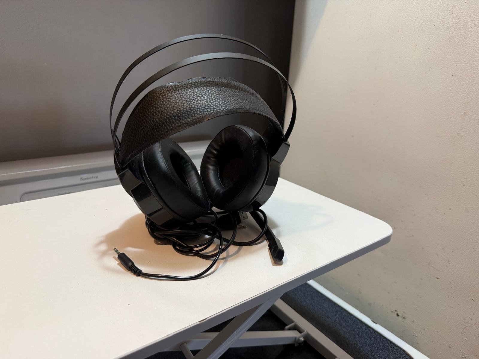 Wired over-ear headset with boom mic (black) photo